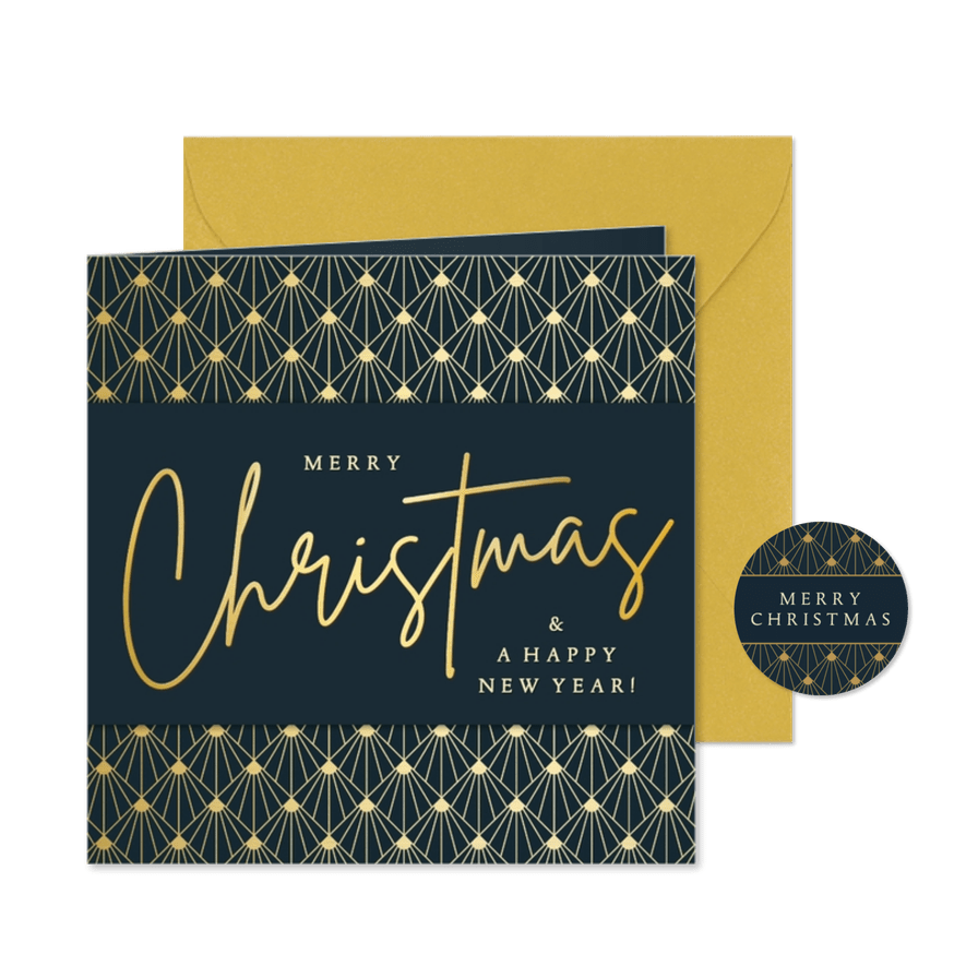 Weihnachtskarte Firma 'Merry Christmas' Art deco - Kartenvorschau