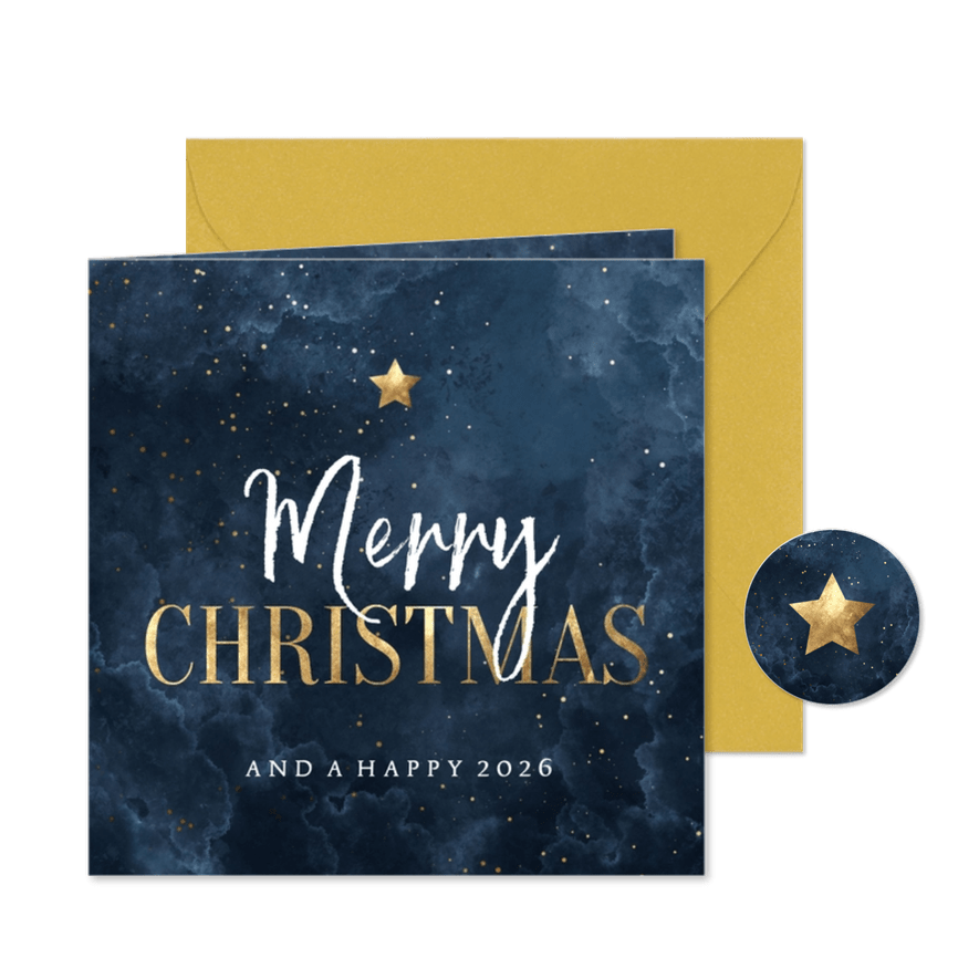 Weihnachtskarte Firma Nachthimmel - Karteneindruck