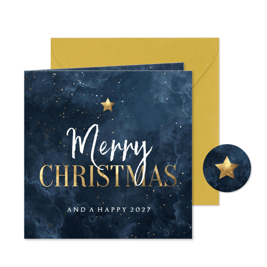 Weihnachtskarte Firma Nachthimmel - Kartenvorschau