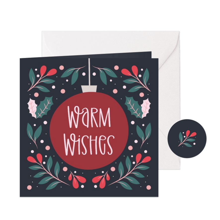 Weihnachtskarte Firma 'Warm Wishes'  - Karteneindruck
