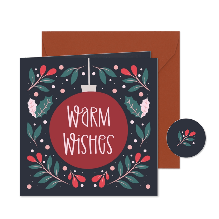 Weihnachtskarte Firma 'Warm Wishes' - Karteneindruck