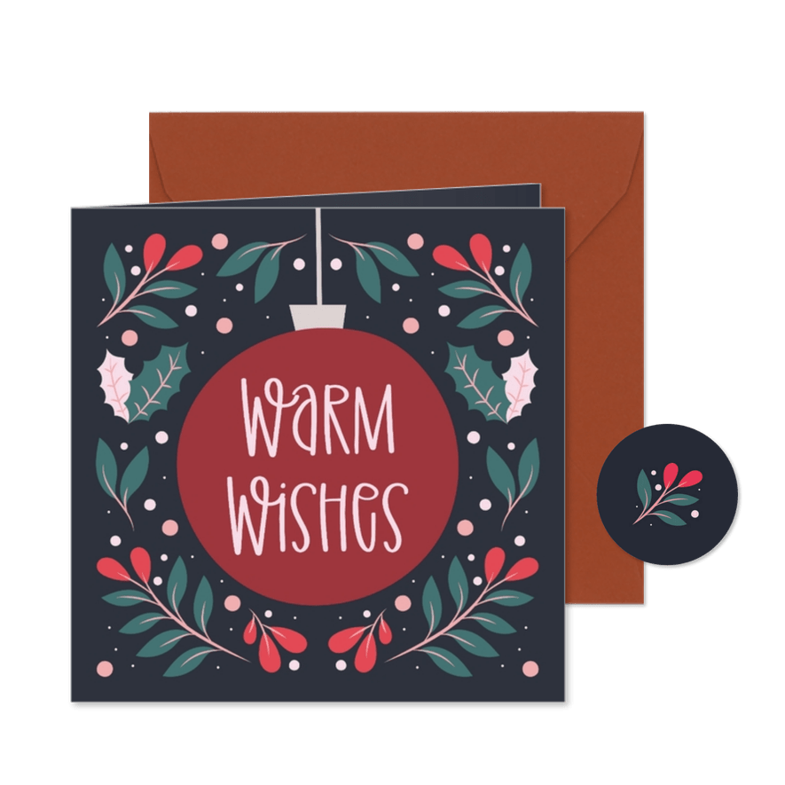 Weihnachtskarte Firma 'Warm Wishes' - Karteneindruck