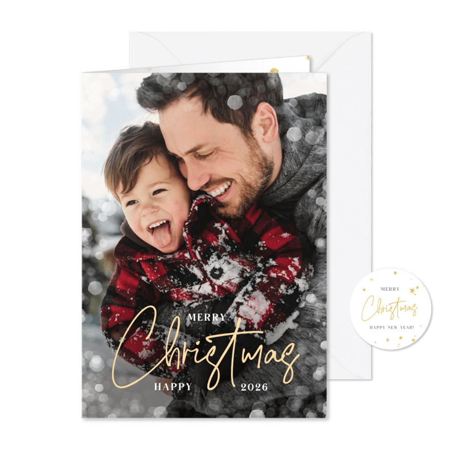 Weihnachtskarte Foto 'Merry Christmas' - Karteneindruck