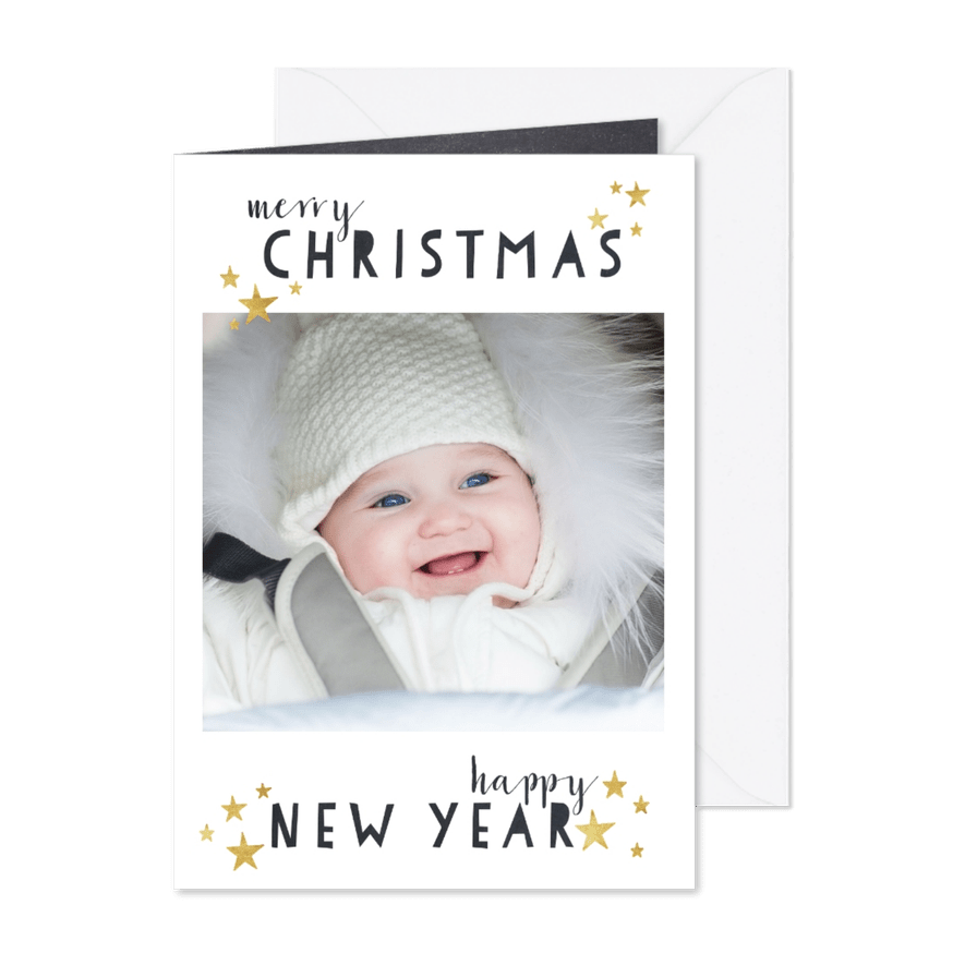 Weihnachtskarte Foto mit Sternchen - Karteneindruck
