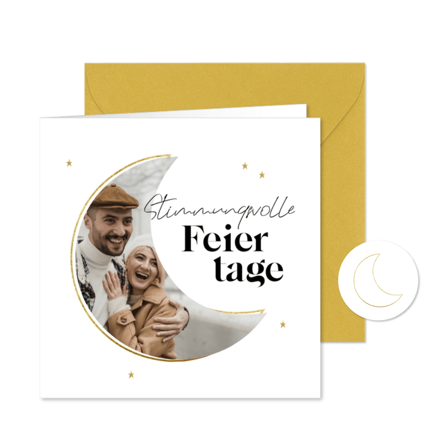 Weihnachtskarte Foto Mondsichel - Kartenvorschau