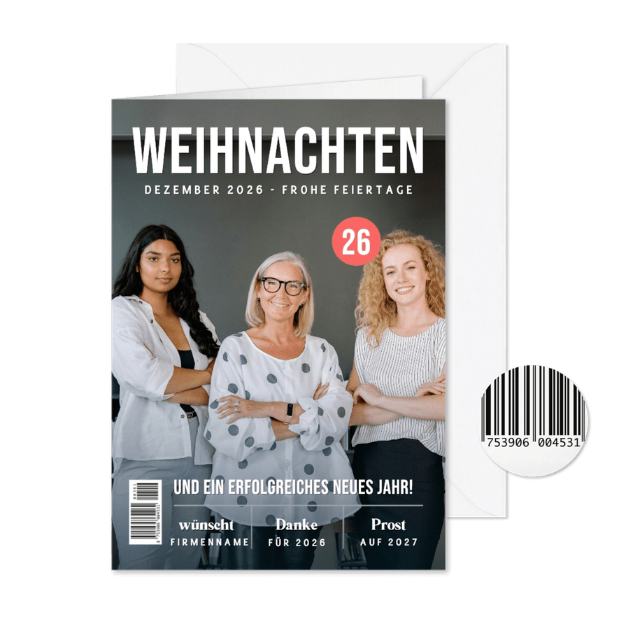 Weihnachtskarte Foto Zeitschrift Firma geschäftlich Zeitung - Kartenvorschau