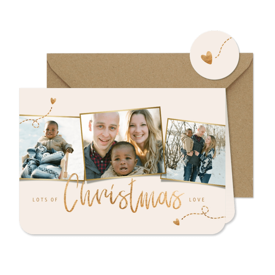 Weihnachtskarte Fotocollage Christmas love - Karteneindruck