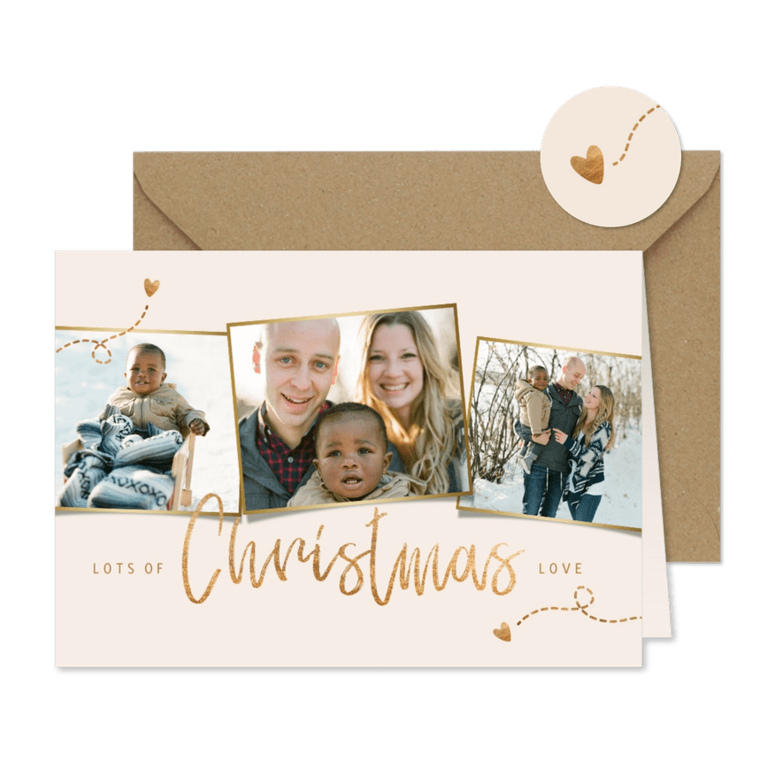 Weihnachtskarte Fotocollage Christmas love - Karteneindruck