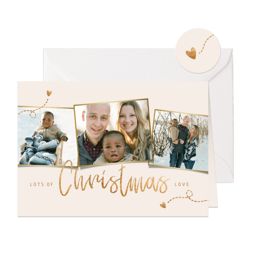 Weihnachtskarte Fotocollage Christmas love - Karteneindruck
