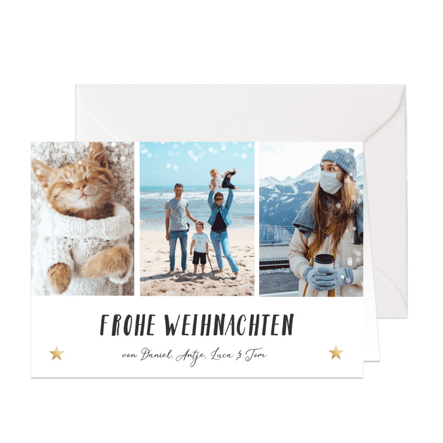 Weihnachtskarte Fotocollage Frohe Weihnachten - Karteneindruck
