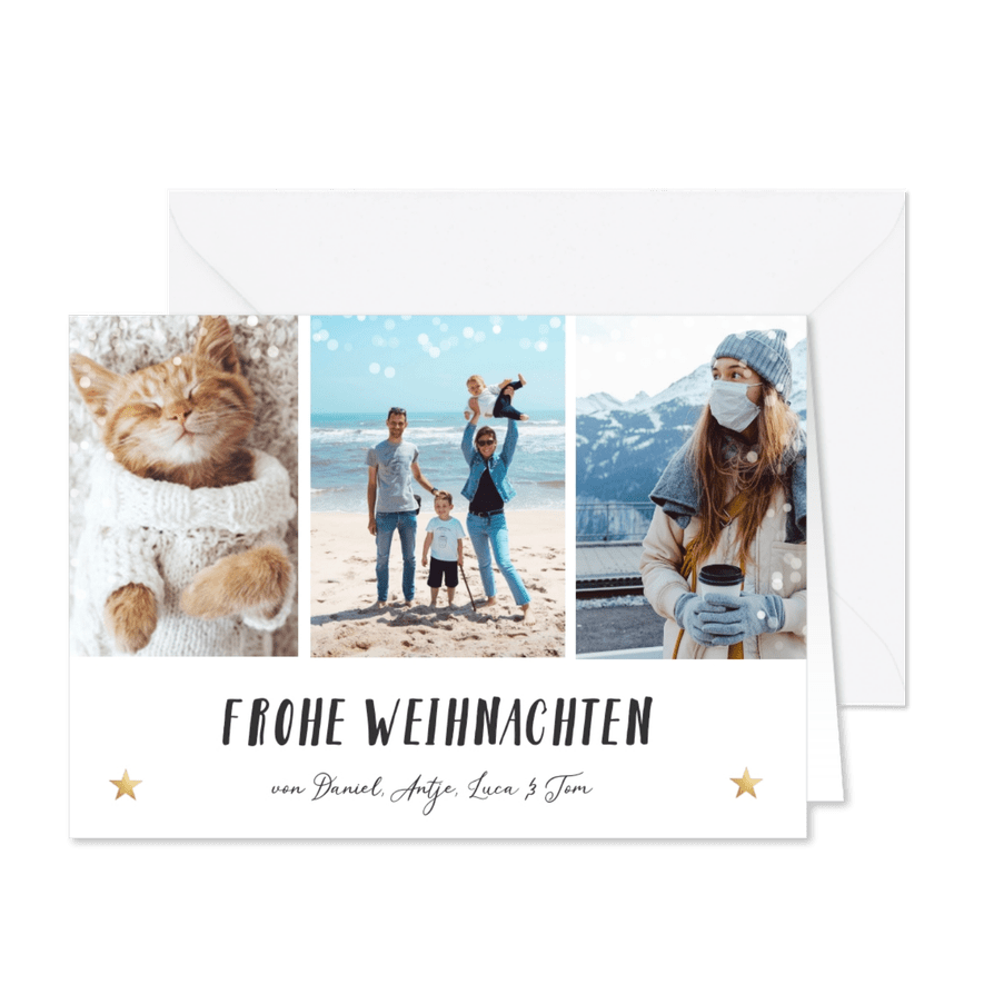 Weihnachtskarte Fotocollage Frohe Weihnachten - Karteneindruck