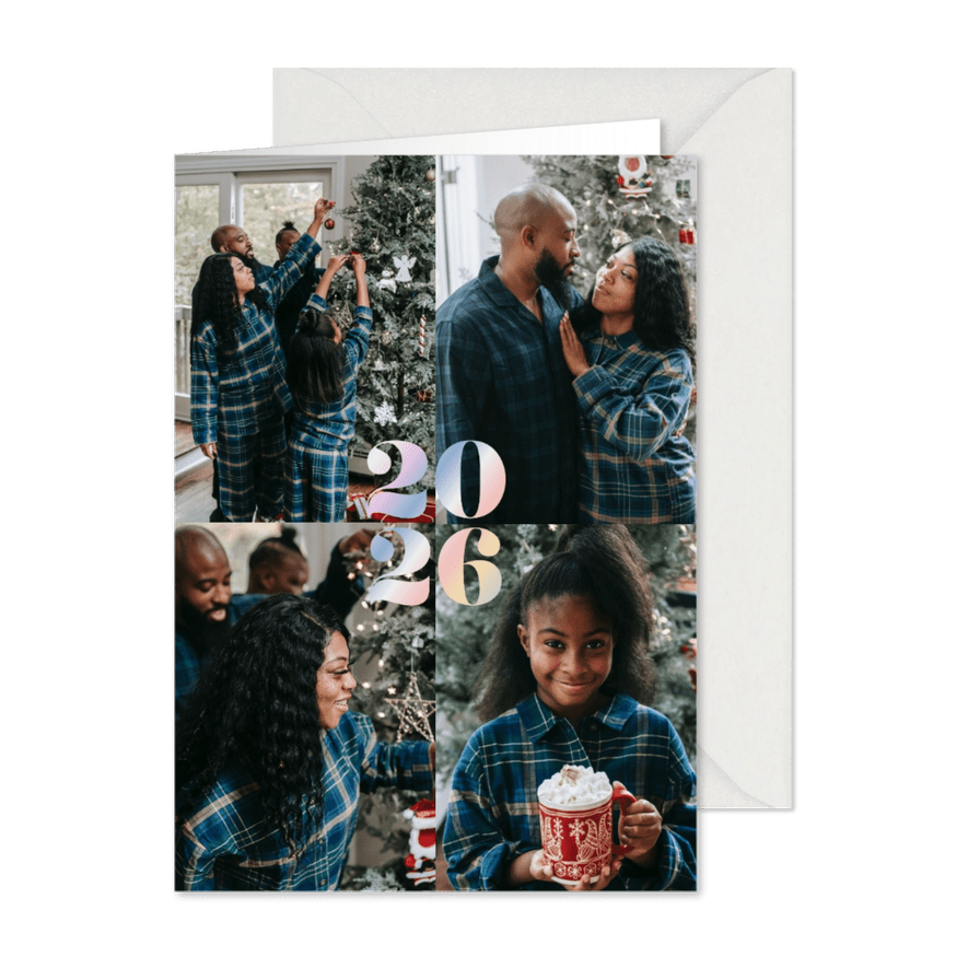Weihnachtskarte Fotocollage Jahreszahl - Karteneindruck
