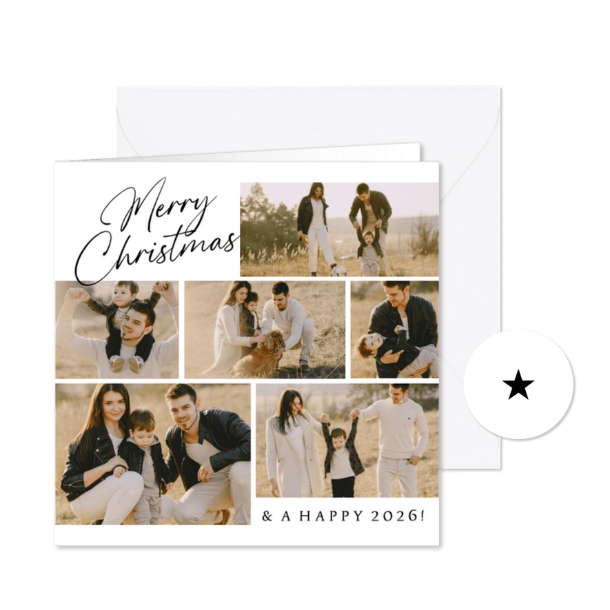 Weihnachtskarte Fotocollage 'Merry Christmas' - Karteneindruck