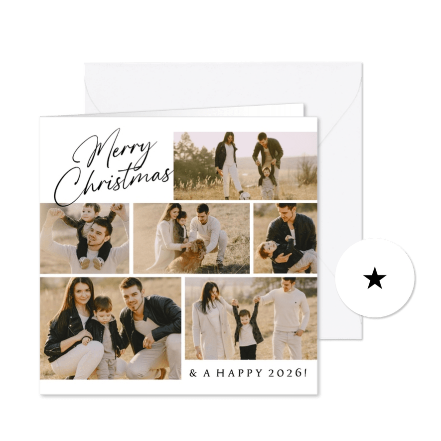 Weihnachtskarte Fotocollage 'Merry Christmas' - Karteneindruck
