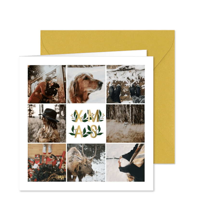 Weihnachtskarte Fotocollage mit 8 Fotos - Karteneindruck