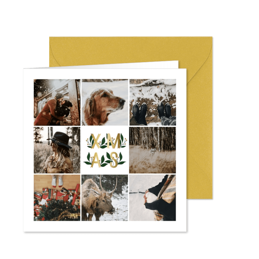 Weihnachtskarte Fotocollage mit 8 Fotos - Kartenvorschau