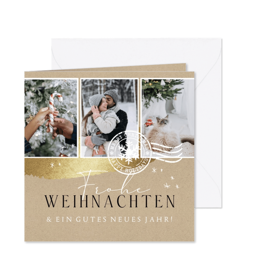 Weihnachtskarte Fotoreihe Kraftpapierlook - Karteneindruck