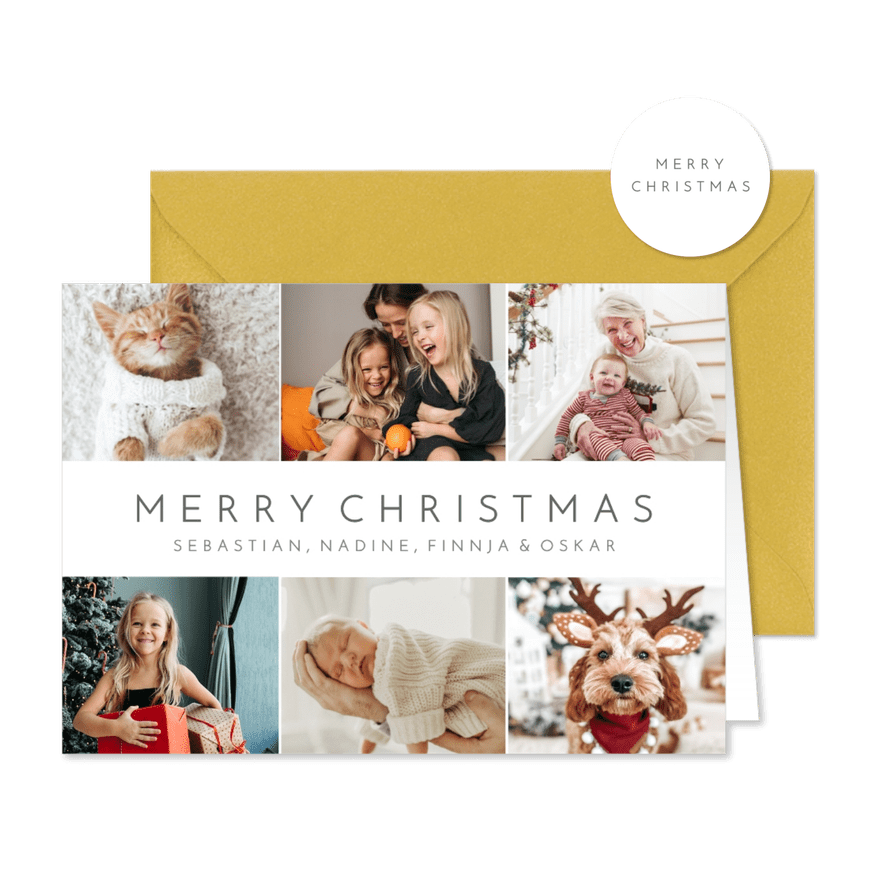 Weihnachtskarte Fotoserie 'Merry Christmas' - Karteneindruck