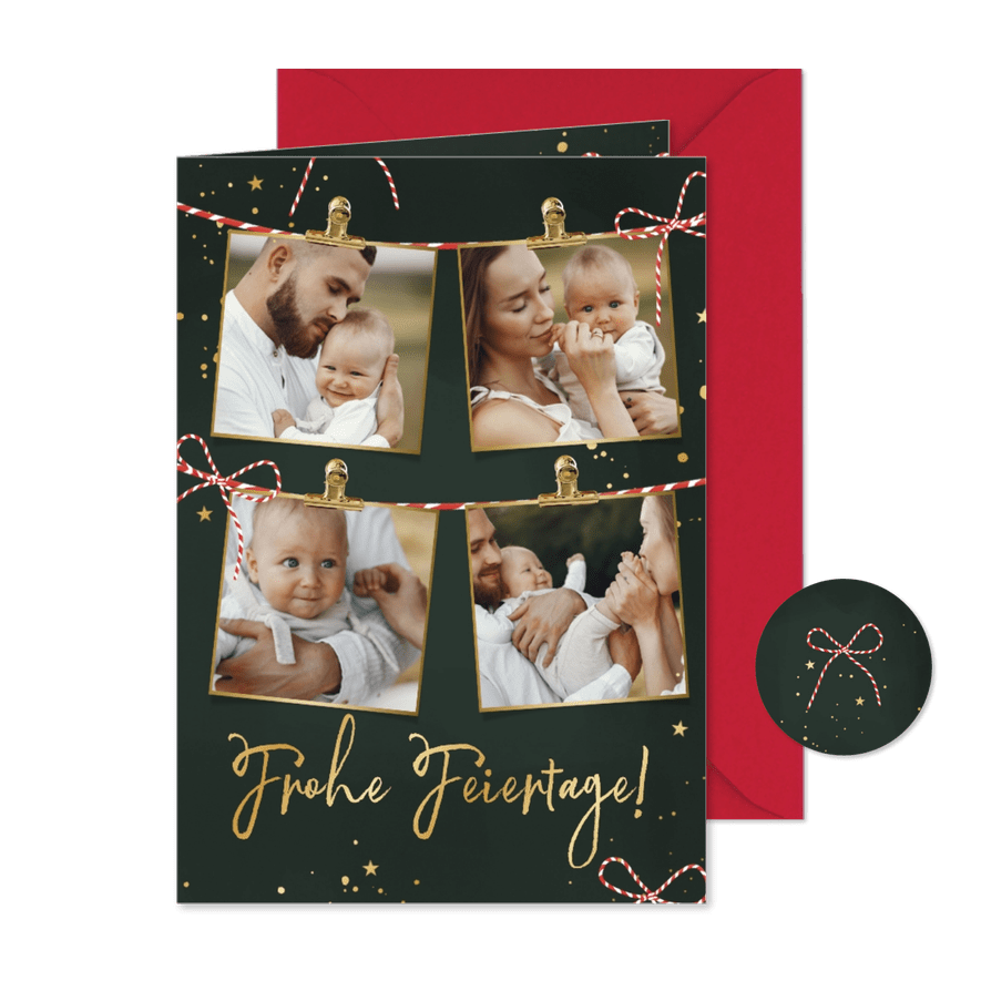 Weihnachtskarte Fotoserie Schleife - Karteneindruck
