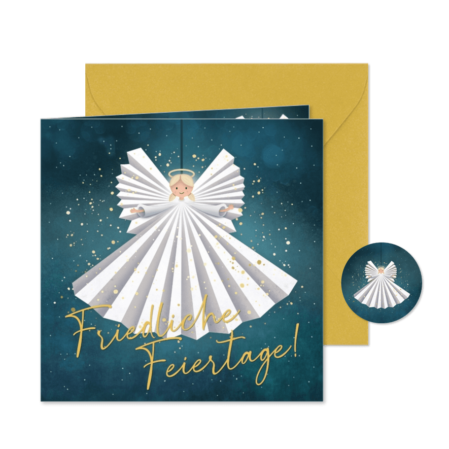 Weihnachtskarte Friedensengel - Karteneindruck
