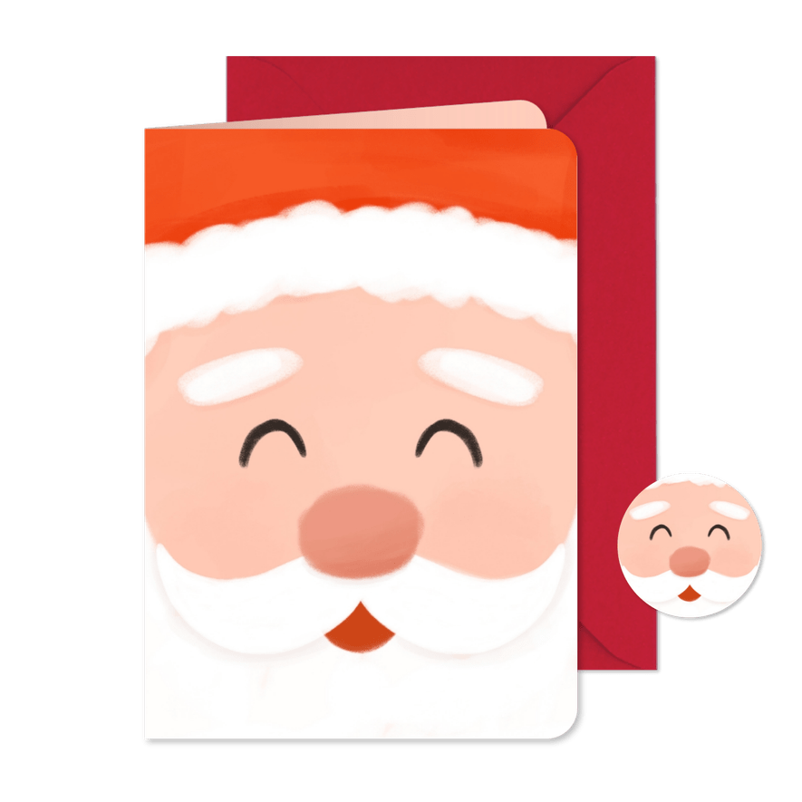 Weihnachtskarte fröhlicher Weihnachtsmann - Karteneindruck
