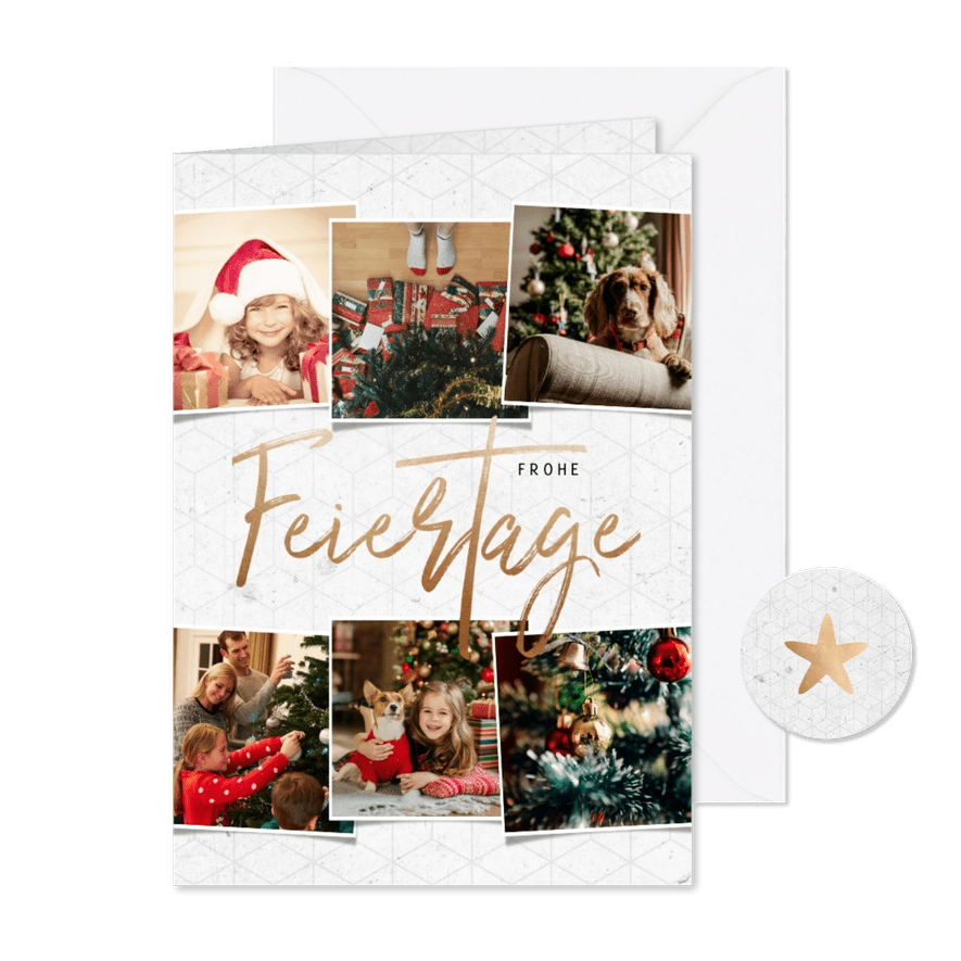 Weihnachtskarte Frohe Feiertage Fotocollage - Karteneindruck