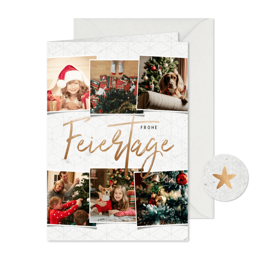 Weihnachtskarte Frohe Feiertage Fotocollage - Kartenvorschau