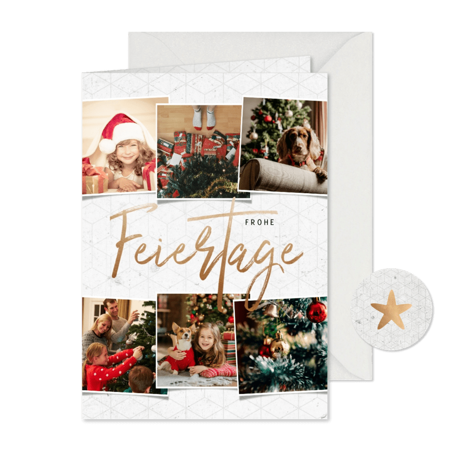Weihnachtskarte Frohe Feiertage Fotocollage - Karteneindruck