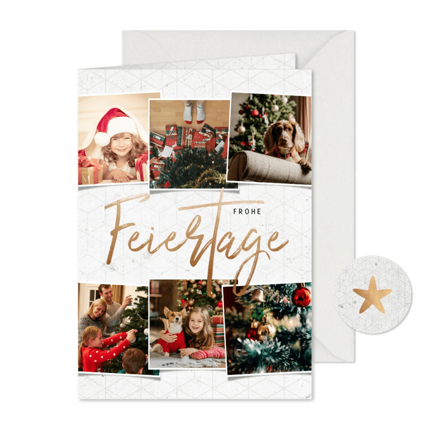 Weihnachtskarte Frohe Feiertage Fotocollage - Karteneindruck