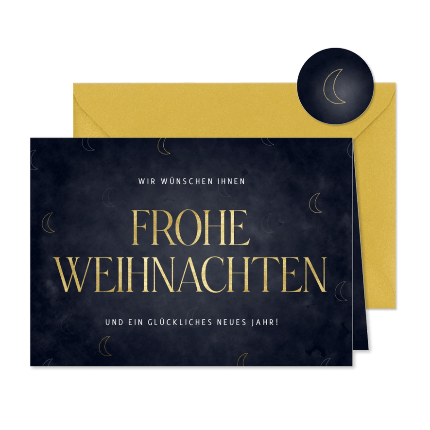 Weihnachtskarte Frohe Weihnachten Mond - Karteneindruck