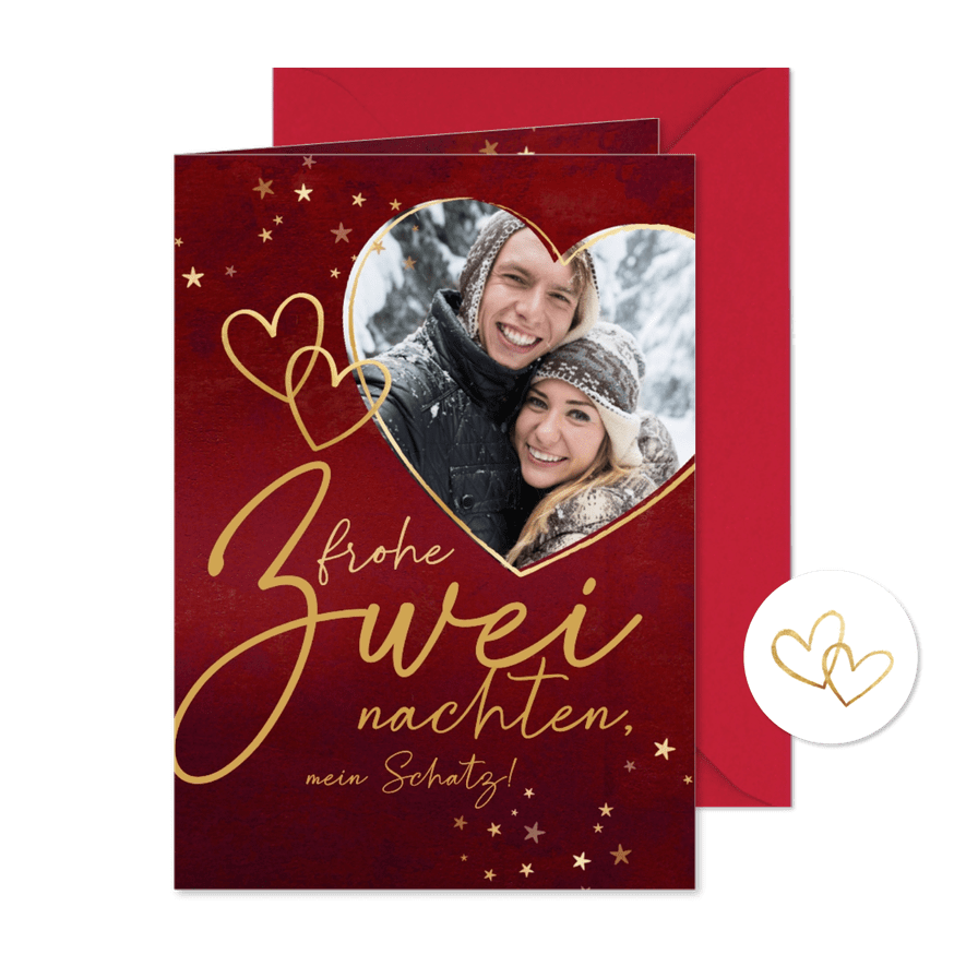 Weihnachtskarte 'Frohe Zweihnachten' - Karteneindruck