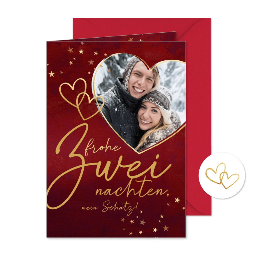 Weihnachtskarte 'Frohe Zweihnachten' - Karteneindruck