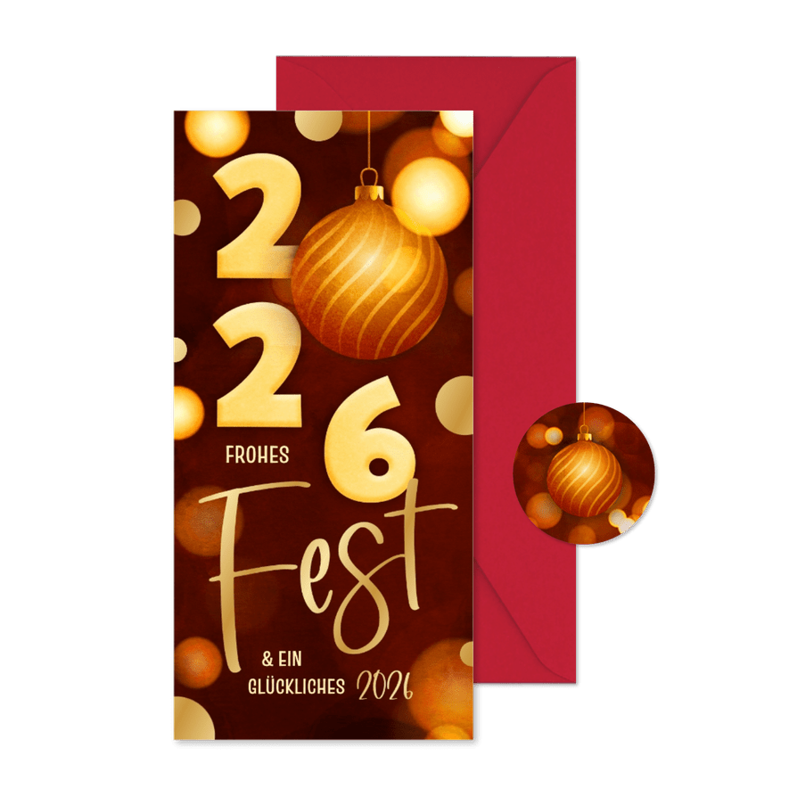 Weihnachtskarte 'Frohes Fest 2026' - Karteneindruck