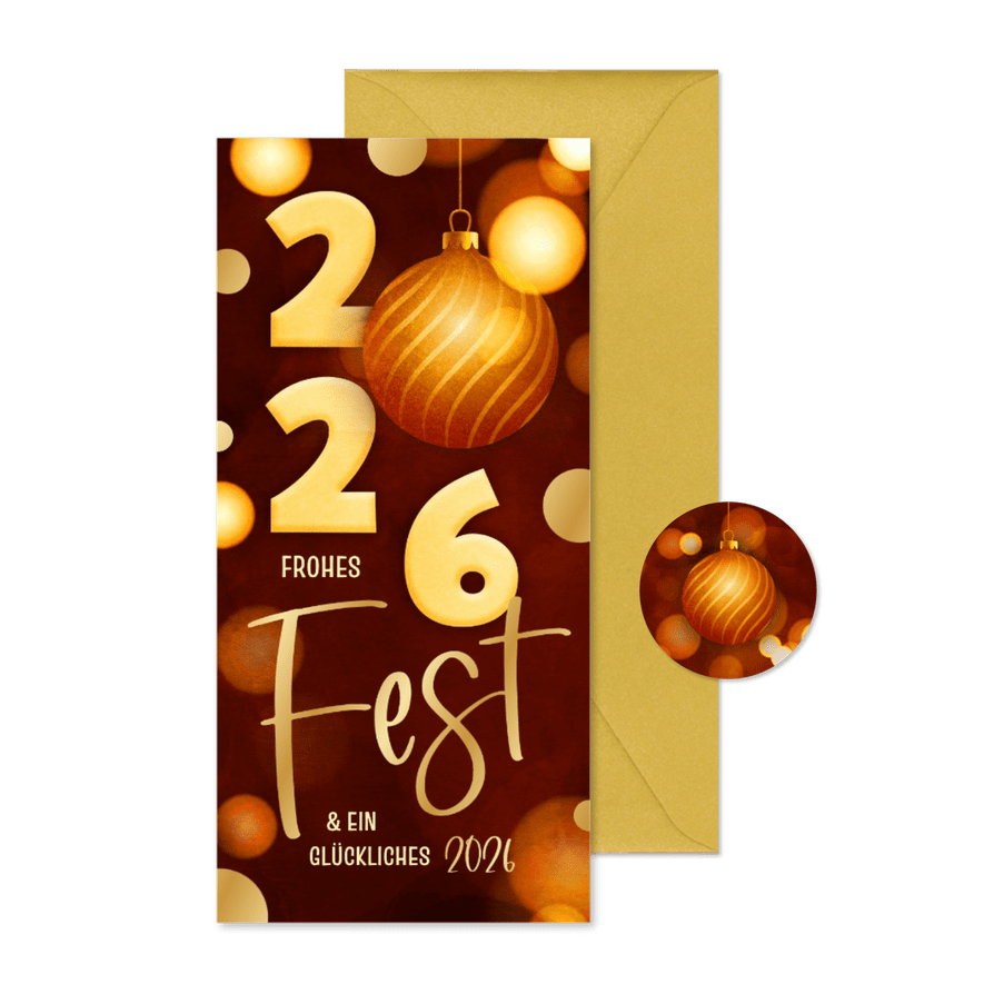 Weihnachtskarte 'Frohes Fest 2026' - Karteneindruck
