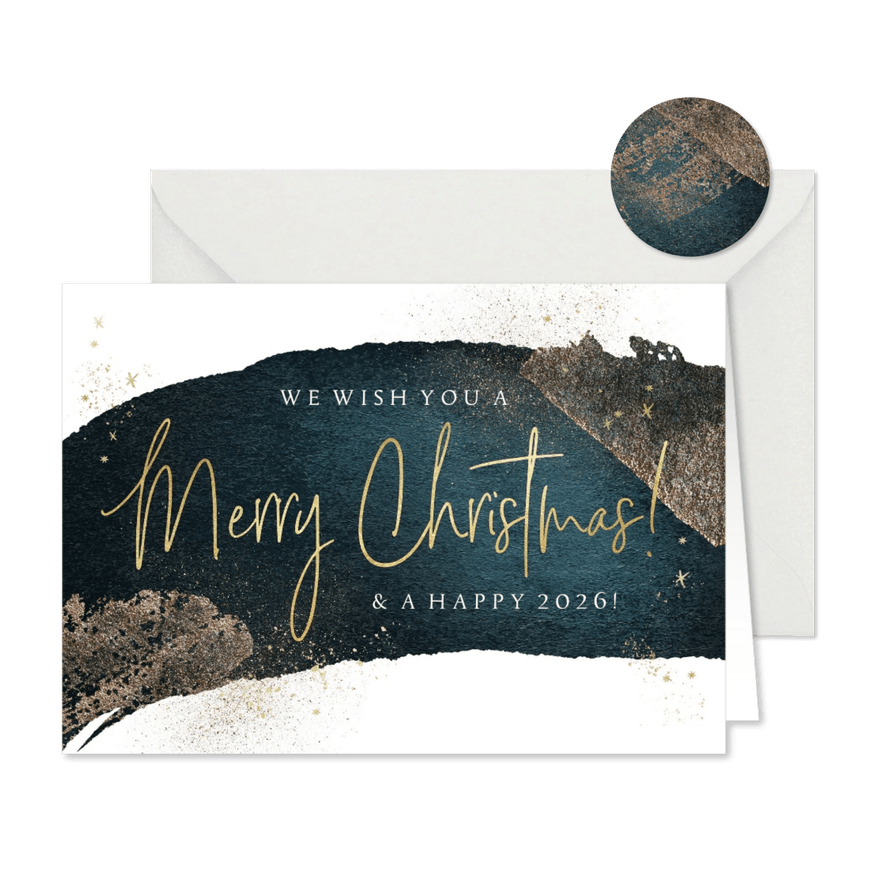 Weihnachtskarte für Belegschaft 'Merry Christmas' - Karteneindruck
