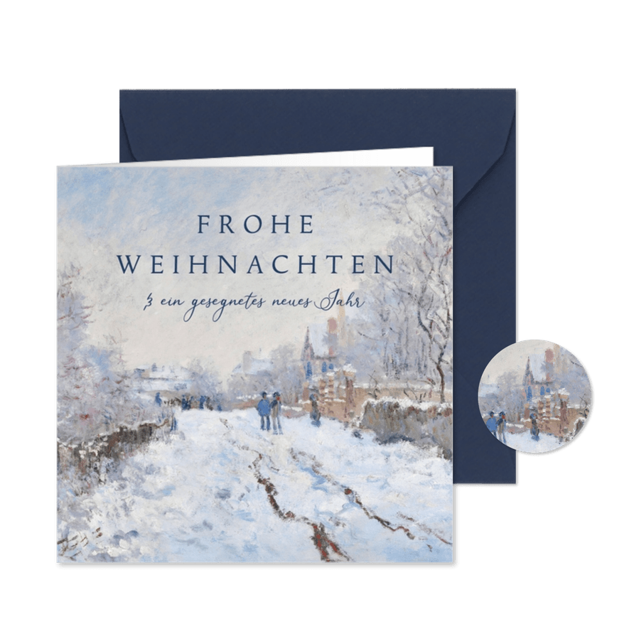 Weihnachtskarte Gemälde Winterlandschaft - Kartenvorschau