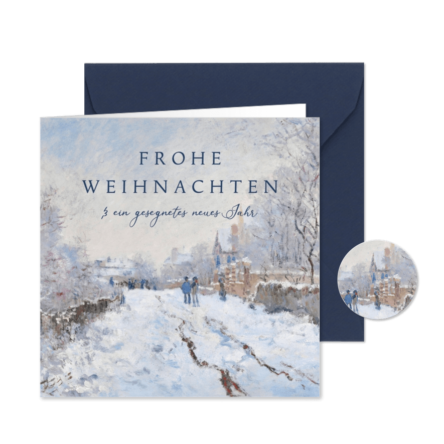 Weihnachtskarte Gemälde Winterlandschaft - Karteneindruck