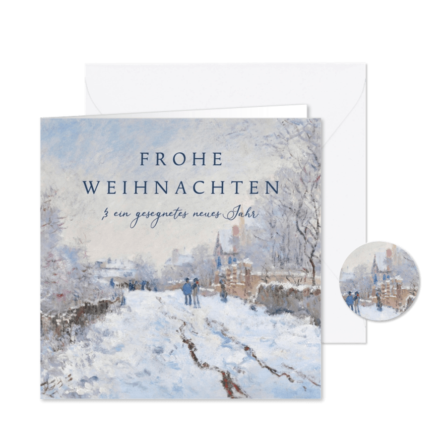 Weihnachtskarte Gemälde Winterlandschaft - Karteneindruck