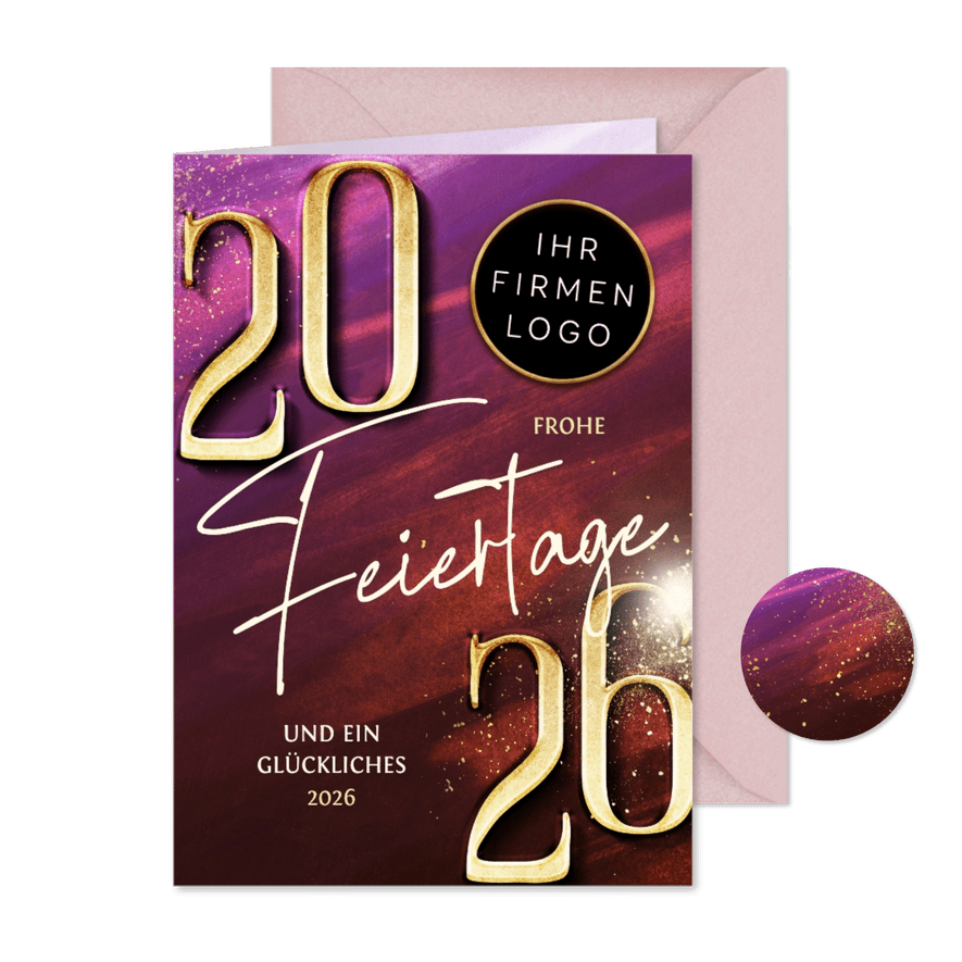 Weihnachtskarte geschäftlich 2026 elegant - Karteneindruck