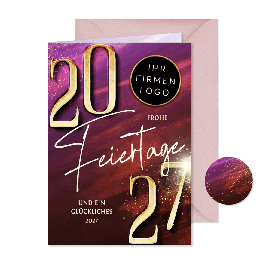 Weihnachtskarte geschäftlich 2027 elegant - Kartenvorschau