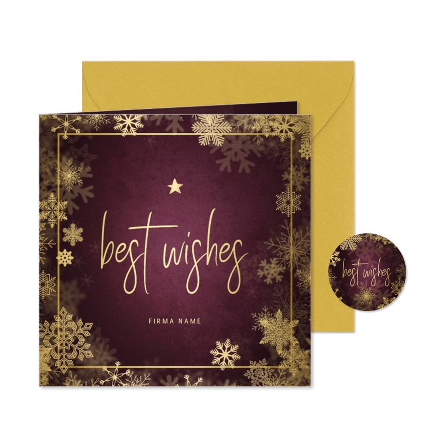 Weihnachtskarte geschäftlich 'Best Wishes' - Karteneindruck
