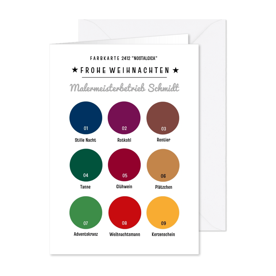 Weihnachtskarte geschäftlich Farbkarte Weihnachten - Karteneindruck