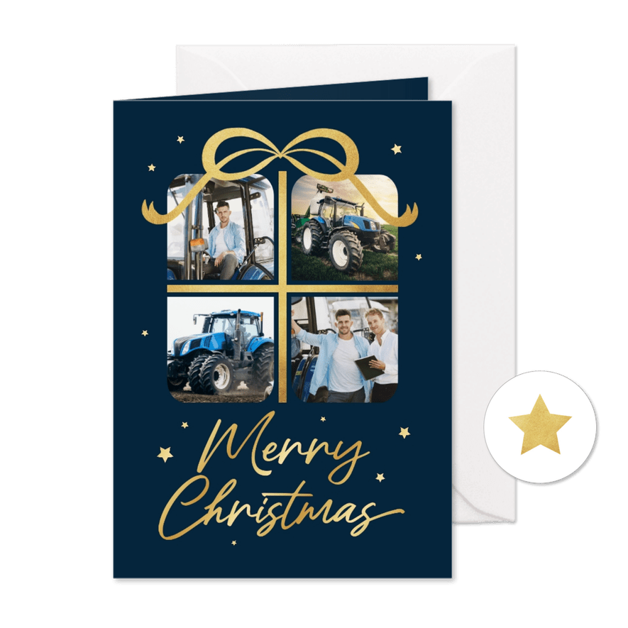 Weihnachtskarte geschäftlich Geschenk-Fotocollage - Karteneindruck