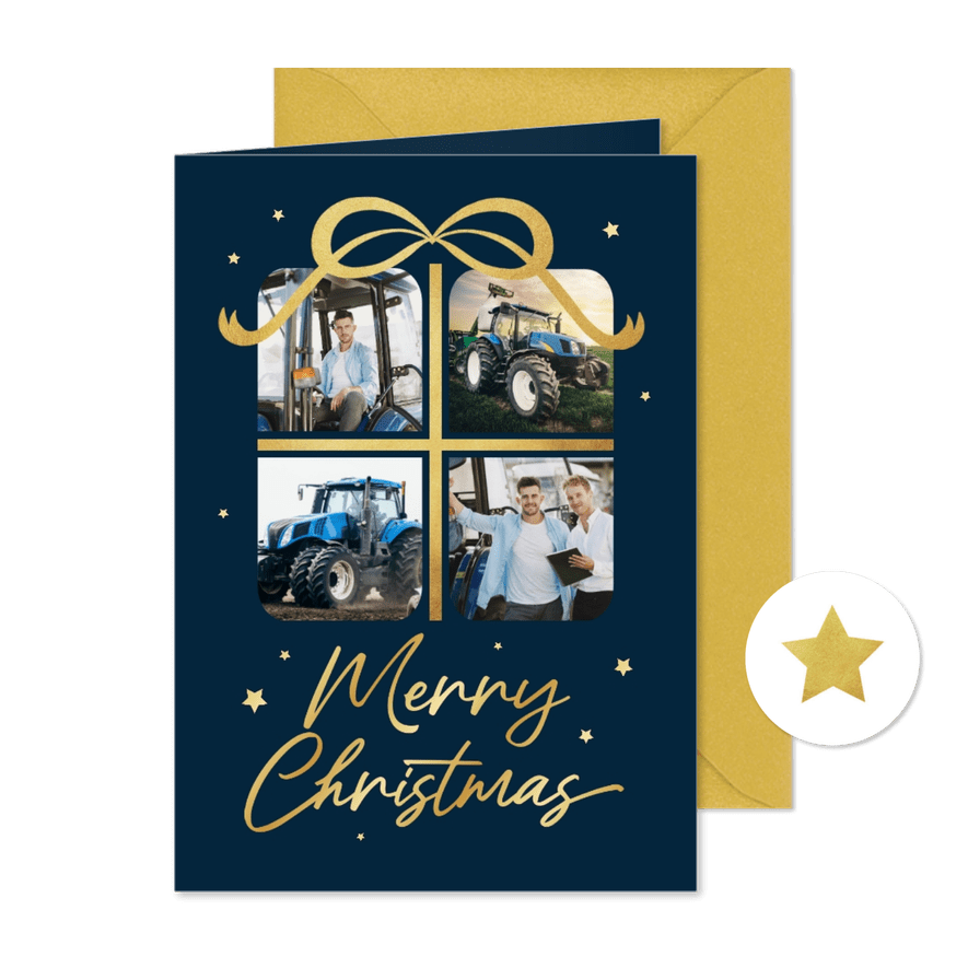 Weihnachtskarte geschäftlich Geschenk-Fotocollage - Karteneindruck