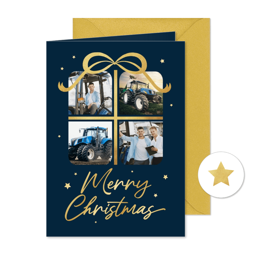 Weihnachtskarte geschäftlich Geschenk-Fotocollage - Karteneindruck