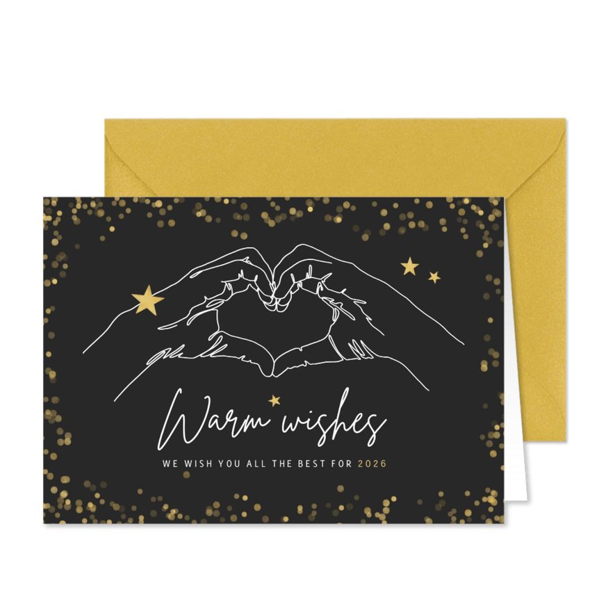 Weihnachtskarte geschäftlich Händeherz - Karteneindruck