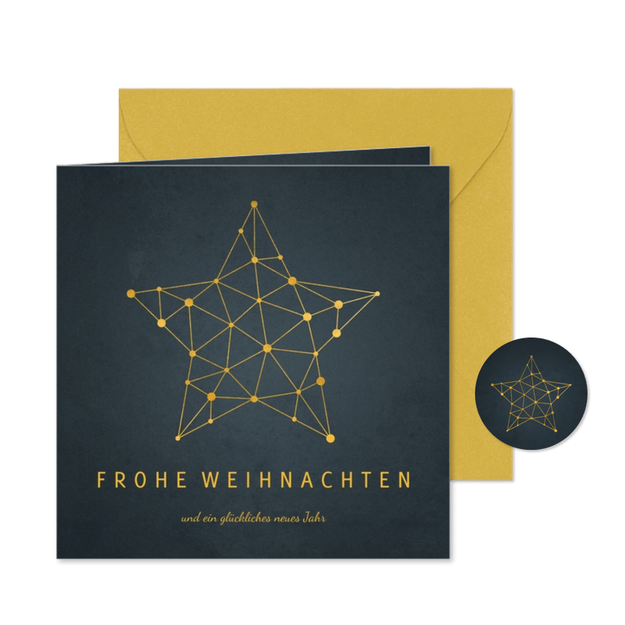 Weihnachtskarte geschäftlich mit Stern Netzwerk - Karteneindruck
