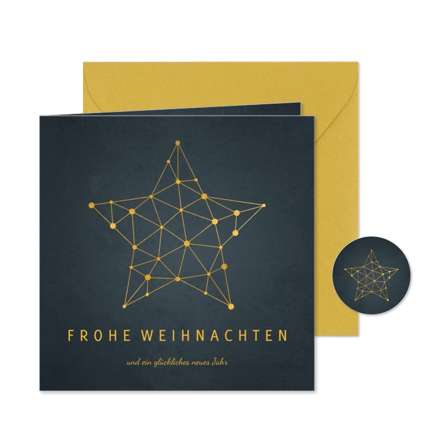 Weihnachtskarte geschäftlich mit Stern Netzwerk - Karteneindruck