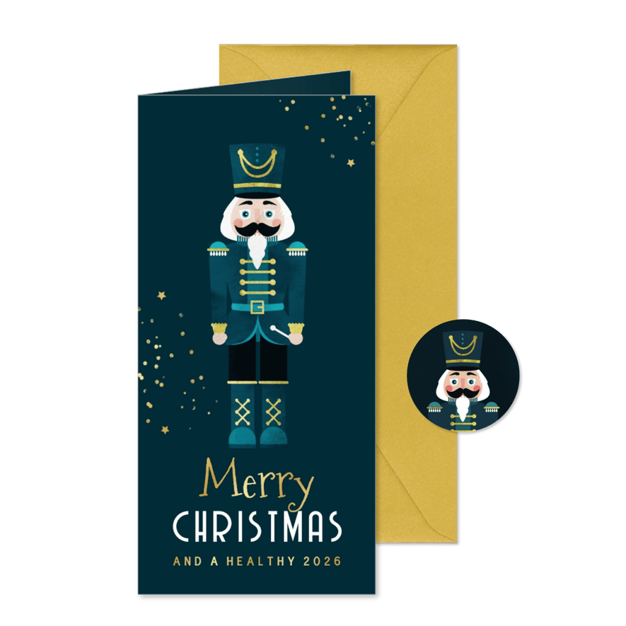 Weihnachtskarte geschäftlich Nussknacker - Karteneindruck
