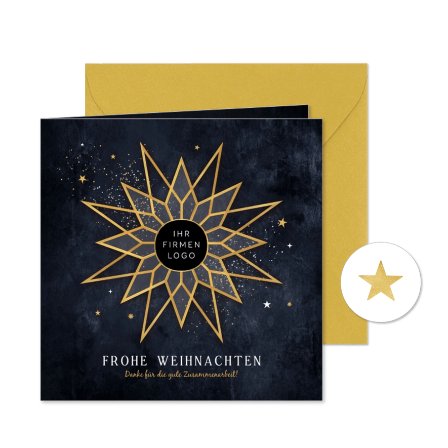 Weihnachtskarte geschäftlich Weihnachtsstern - Karteneindruck

